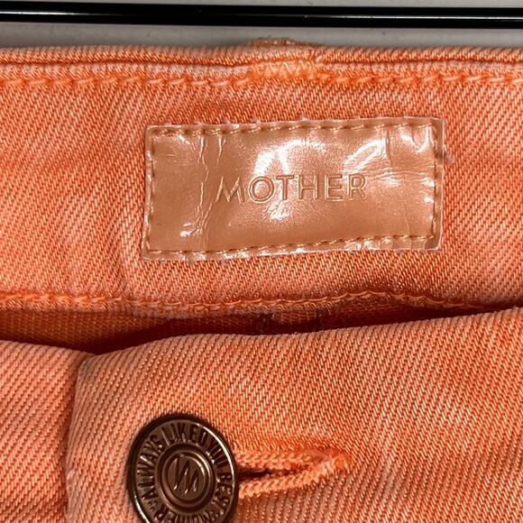 Mother Orange Looker Crop Dye-Tangelo Jeans Size 28 - Picture 3 of 8